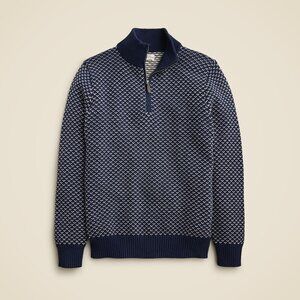 J. Crew Heritage Bird's Eye Stitch Sweater Mens S Navy Classic Prep Academia NWT
